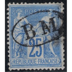 No078 - 25c SAGE OUTREMER - OBLITERATION BM - BOITE MOBILE.