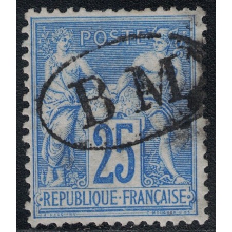 No078 - 25c SAGE OUTREMER - OBLITERATION BM - BOITE MOBILE.