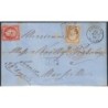 EGYPTE - ALEXANDRIE - EMPIRE No13 & 16 OBLITERATION PC3704 - LETTRE POUR MARSEILLE 12-8-1859.