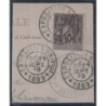 No089 - EXPOSITION UNIVlle *1889* - 23-9-1889 - FRAGMENT DE CARTE AVEC 3 CACHETS.