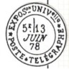 No095 - 5F SAGE - EXPOSon UNIVlle*POSTE*TELEGRAPHE* - RARE.