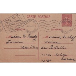 SEMEUSE LIGNEE - CARTE POSTALE - 1F20 - IMPRIMEE A RENNES A L'AUTOMNE 1944 POUR LES DEPARTMENTS LIBERES DE L'OUEST.