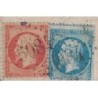 TURQUIE - LES DARDANELLES - EMPIRE No22 ET 23 - OBLITERATION GC5084 - LETTRE POUR MILAN LE 16-1-1867 - RARE.