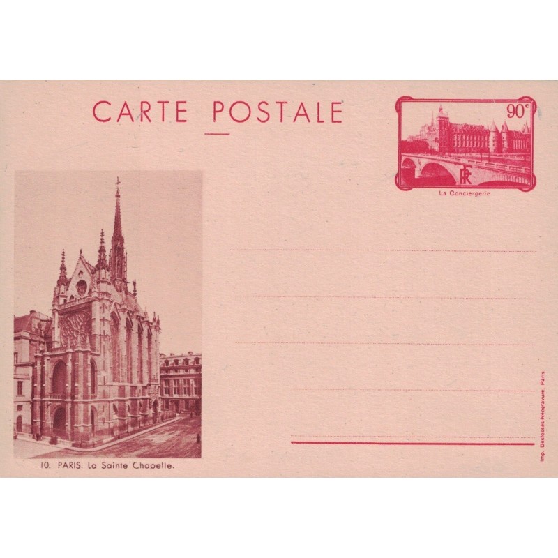 PARIS - LA SAINTE CHAPELLE - ENTIER 90c - NEUF - COTE 23€.