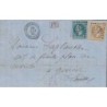 BOUCHES DU RHONE - CHATEAURENARD-PROVENCE - EMPIRE No28 ET 29 SUR LETTRE POUR LA SUISSE - 29-6-1868.