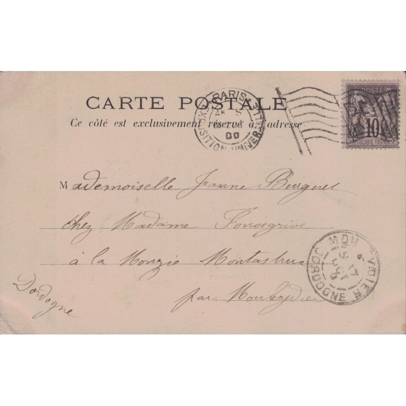 PARIS - EXPOSITION UNIVERSELLE - DRAPEAU - 10c SAGE DU 15-10-1900..