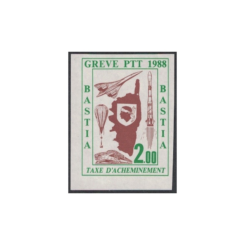 TIMBRE DE GREVE - No49 - GREVE DE BASTIA - CORSE - COTE 20€.