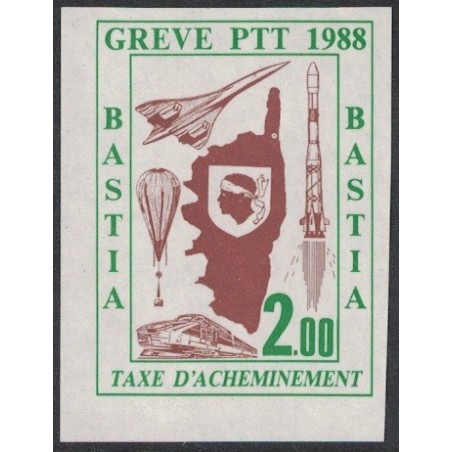 TIMBRE DE GREVE - No49 - GREVE DE BASTIA - CORSE - COTE 20€.