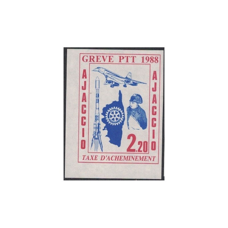 TIMBRE DE GREVE - No48 - GREVE D'AJACCIO - COTE 20€.