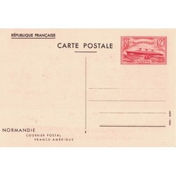 NORMANDIE - COURRIER POSTAL FRANCE AMERIQUE - ENTIER POSTAL NEUF -SANS REPIQUAGE  - COTE 25€.