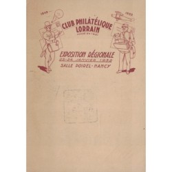SEMEUSE - CARTE POSTALE - 90c - COMMEMORATIVE - REPIQUAGE - EXPOSITION DE NANCY 1932 - ILLUSTRATION FACTEURS - COTE 120€.