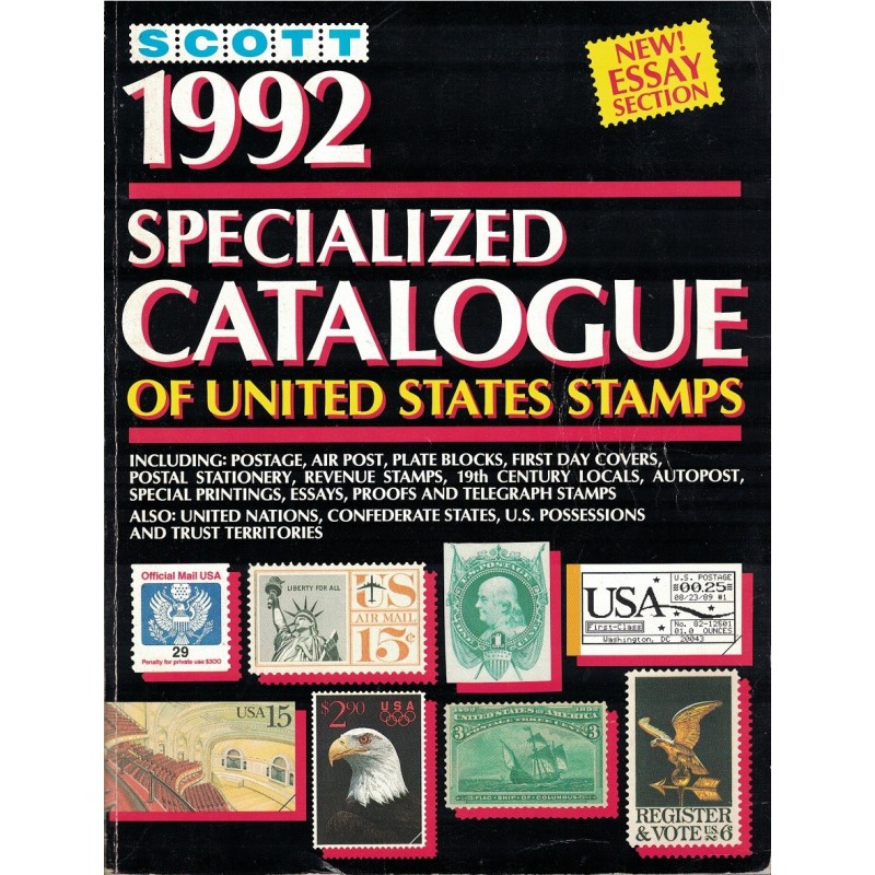 ETATS-UNIS - SPECIALIZED CATALOGUE OF UNITED STATES STAMPS - SCOTT - 1992.