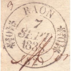 VOSGES - RAON L'ETAPE T11 EN PORT PAYE DU 7 SEPTEMBRE 1838.
