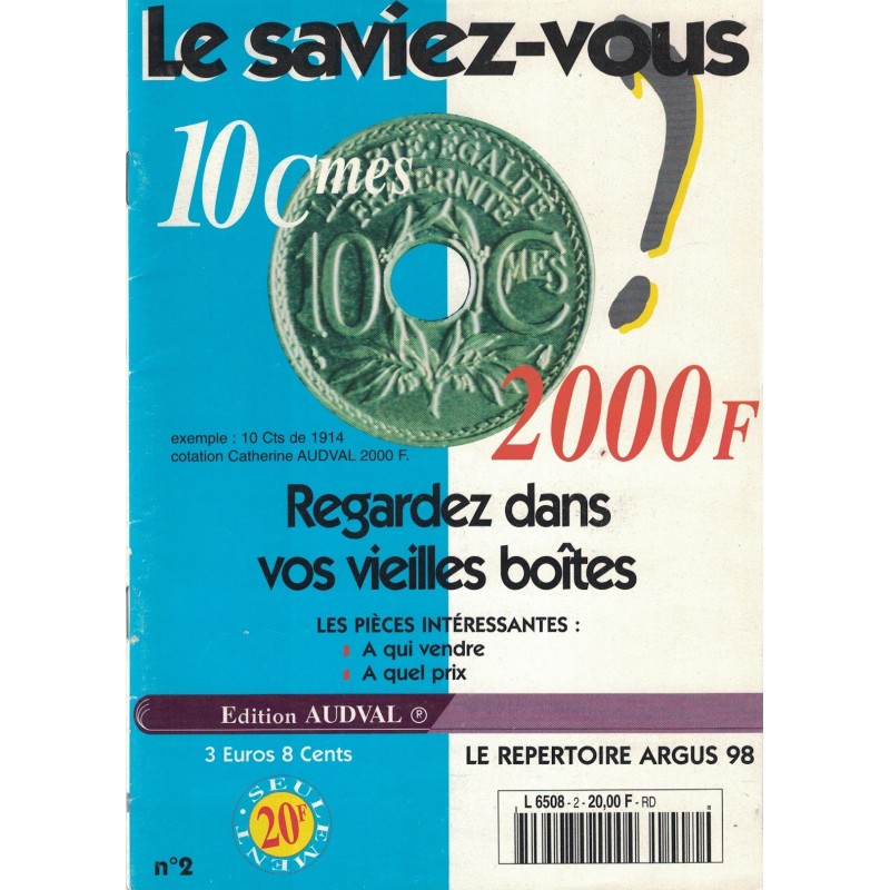 MONNAIES - LE SAVIEZ-VOUS - No2 - 1998.