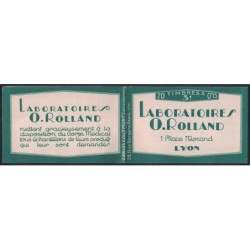 No0189-C2 - CARNET NEUF - LABORATOIRES ROLLAND - LYON - RHONE - COTE 400€