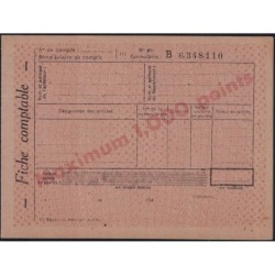 PETAIN - 1F20 - CARTE POSTALE DE SERVICE - 1000 POINTS - COMPLET AVEC FICHE COMPTABLE - RARE - COTE 425€.