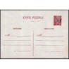 PETAIN - 1F20 ENTIER CARTE POSTALE - SURCHARGE RF - ORLEANS - LOIRET - SIGNATURE CALVES - LIBERATION.