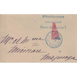 MADAGASCAR - DIEGO-SUAREZ - MOITIE DU N°43 10c GROUPE - GRIFFE FAUTE DE TIMBRES - LE 21 MARS 1904.