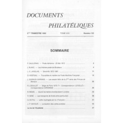 DOCUMENTS PHILATELIQUES - No133 - JUILLET 1992 - VOIR SOMMAIRE.