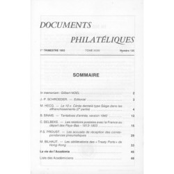 DOCUMENTS PHILATELIQUES - No135 - JANVIER 1993 - VOIR SOMMAIRE.