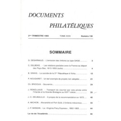 DOCUMENTS PHILATELIQUES - No136 - AVRIL 1993 - VOIR SOMMAIRE.