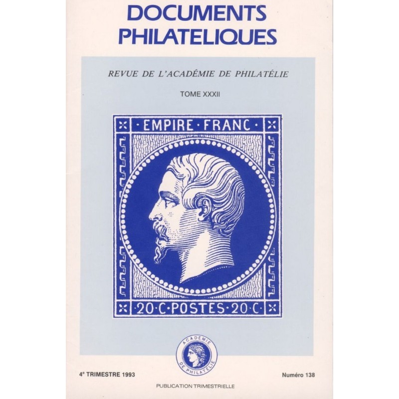 DOCUMENTS PHILATELIQUES - No138 - OCTOBRE 1993 - VOIR SOMMAIRE.