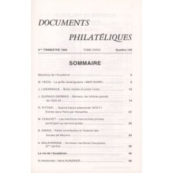 DOCUMENTS PHILATELIQUES - No140 - AVRIL 1994 - VOIR SOMMAIRE.