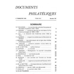 DOCUMENTS PHILATELIQUES - No126 - OCTOBRE 1990 - VOIR SOMMAIRE.