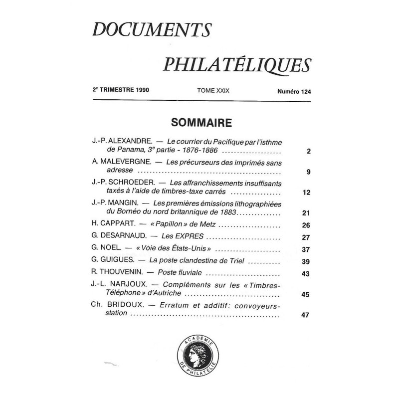DOCUMENTS PHILATELIQUES - No124 - 1990.