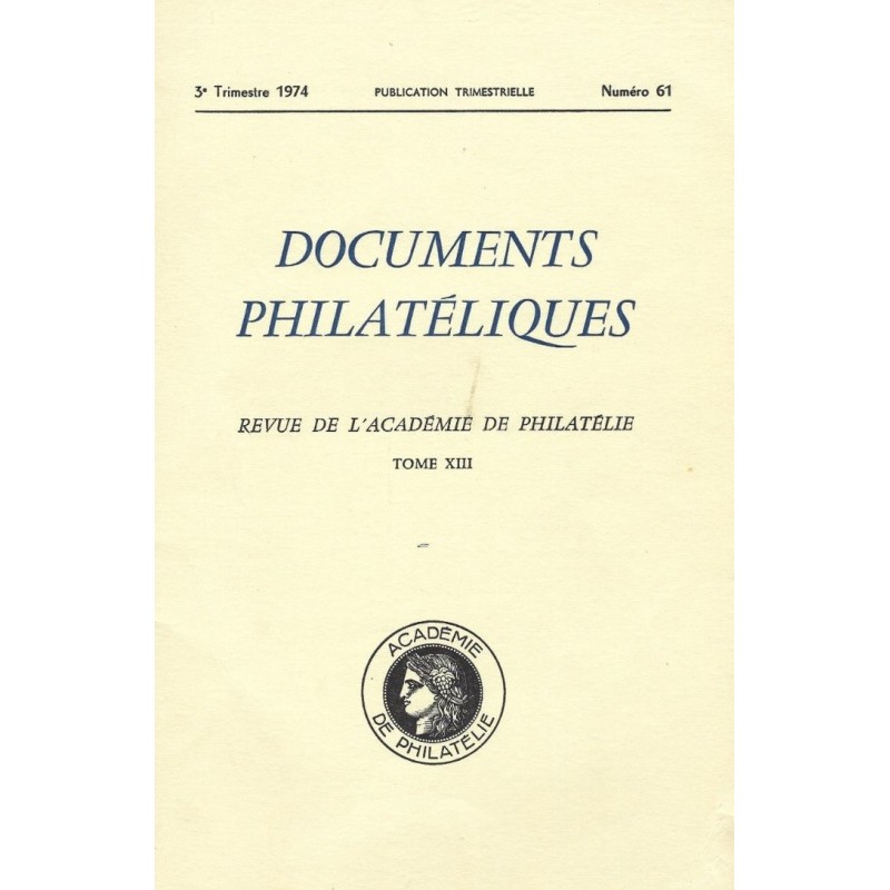 DOCUMENTS PHILATELIQUES - No061 - JUILLET 1974.