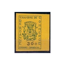 TIMBRE DE GREVE - No11 - GREVE VILLE DE ROANNE - COTE 75€