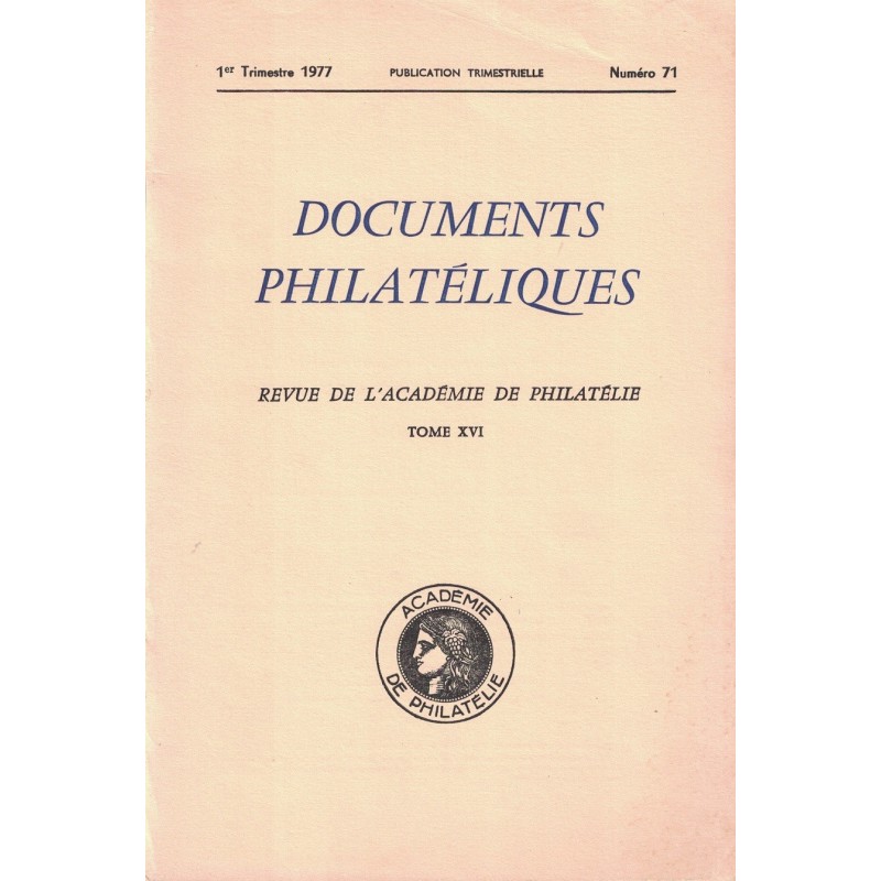 DOCUMENTS PHILATELIQUES - No071 - JANVIER 1977.