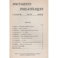 DOCUMENTS PHILATELIQUES - No087 - JANVIER 1981.