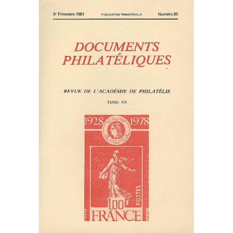 DOCUMENTS PHILATELIQUES - No089 - JUILLET 1981.