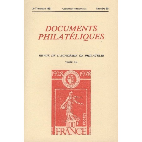 DOCUMENTS PHILATELIQUES - No089 - JUILLET 1981.