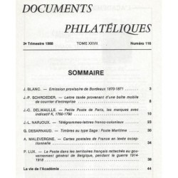 DOCUMENTS PHILATELIQUES - No116 - AVRIL 1988.