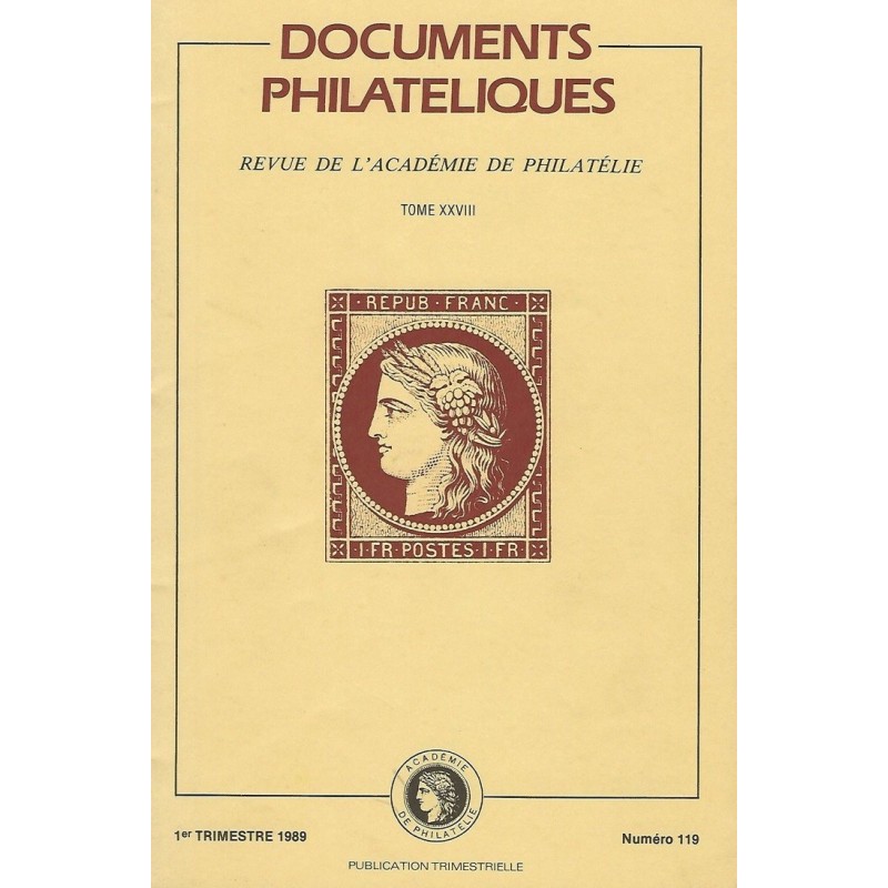 DOCUMENTS PHILATELIQUES - No119 - JANVIER 1989.