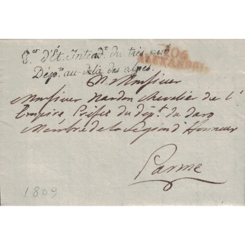 ITALIE - DEPARTEMENT CONQUIS - LE MARENGO - 106 ALEXANDRIE - " Cer d'Et.Intendt du Trés. pub. Dépts au delà des Alpes". ITALIE - DEPARTEMENT CONQUIS - LE MARENGO - 106 ALEXANDRIE - " Cer d'Et.Intendt du Trés. pub. Dépts au delà des Alpes".