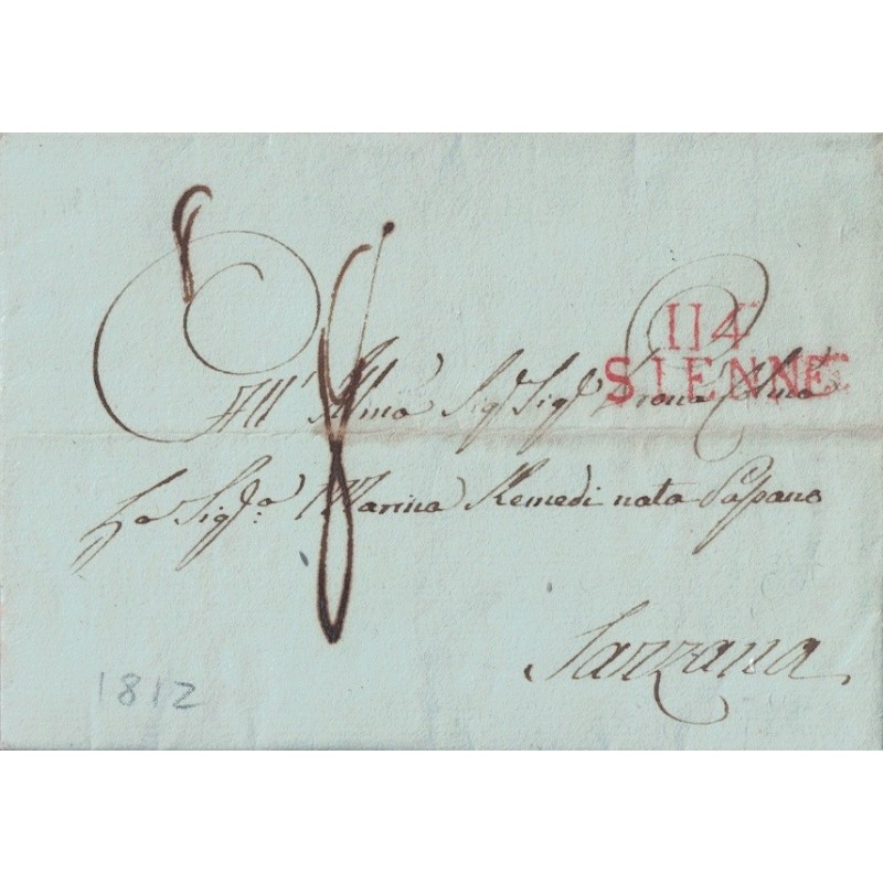 ITALIE - DEPARTEMENT CONQUIS - L'OMBRONE -114 SIENNE - 18 DECEMBRE 1812.