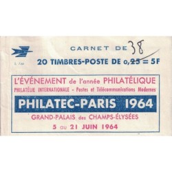 No1263 - DECARIS - BLOC DE 8 DE CARNET AVEC PUB PHILATEC - ENCORE AVEC LA COUVERTURE.