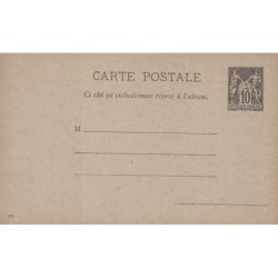 SAGE - CARTE POSTALE 10c - SANS REPUBLIQUE FRANCAISE.