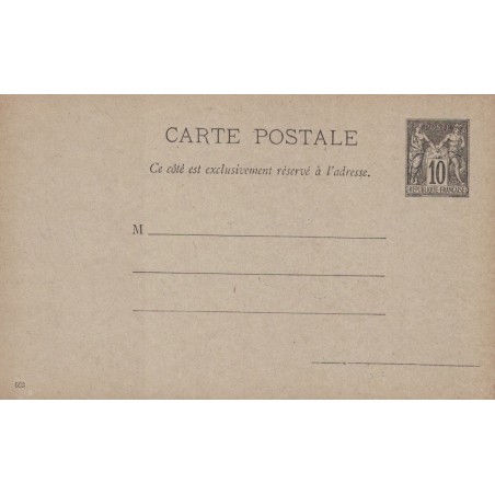 SAGE - CARTE POSTALE 10c - SANS REPUBLIQUE FRANCAISE.