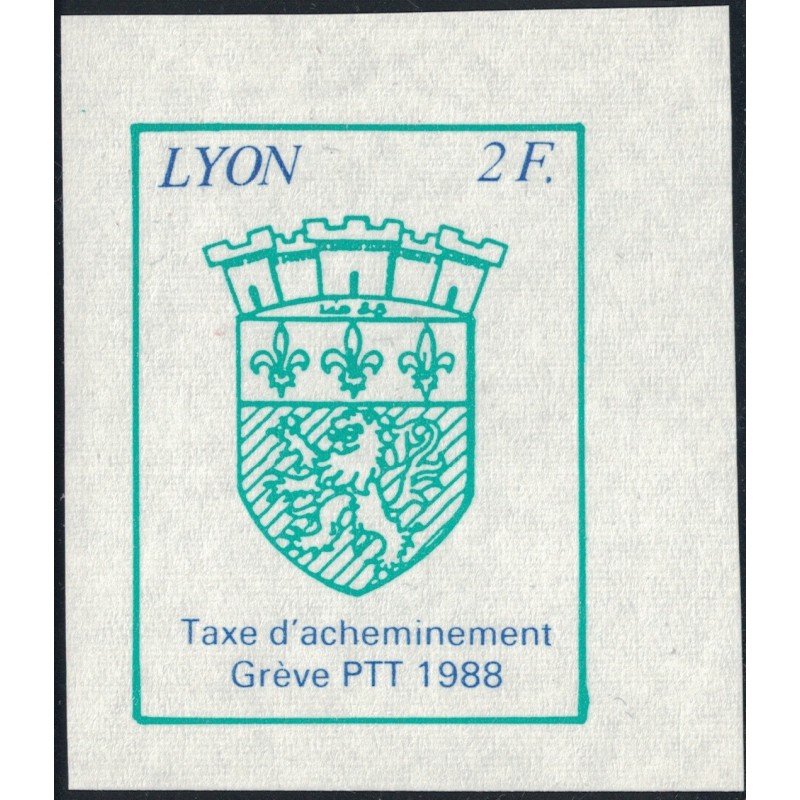 TIMBRE DE GREVE - No41 - 2F - VILLE DE LYON - COTE 17€