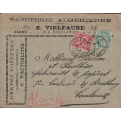 ALGERIE - ALGER BOURSE - BLANC ET MOUCHON - ENTETE PAPETERIE ALGERIENNE - CARTES POSTALES - LE 18-3-1903 - POUR TOULOUSE.