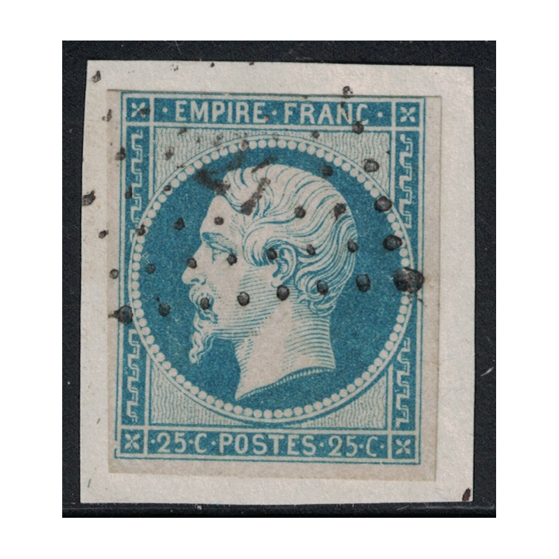 No015 - EMPIRE 25c BLEU - SUR PETIT FRAGMENT - SIGNATURE CALVES - COTE 290€.