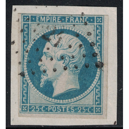 No015 - EMPIRE 25c BLEU - SUR PETIT FRAGMENT - SIGNATURE CALVES - COTE 290€.