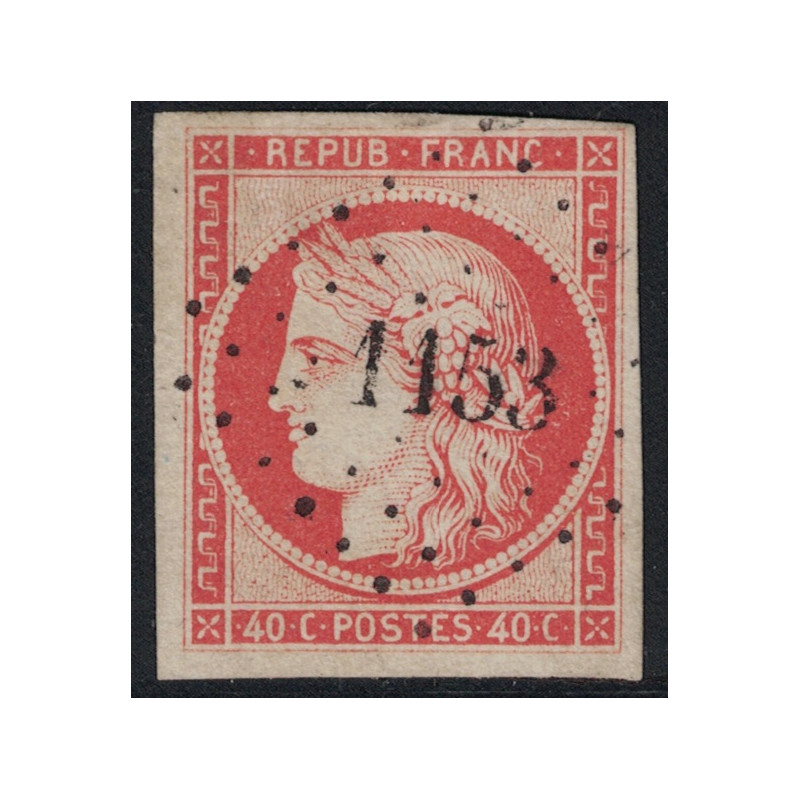 No005 - CERES 40c ORANGE - BELLES MARGES - TB - OBLITERATION PC1143 - SIGNATURE CALVES - COTE 500€ No005 - CERES 40c ORANGE - BELLES MARGES - TB - OBLITERATION PC1143 - SIGNATURE CALVES - COTE 500€