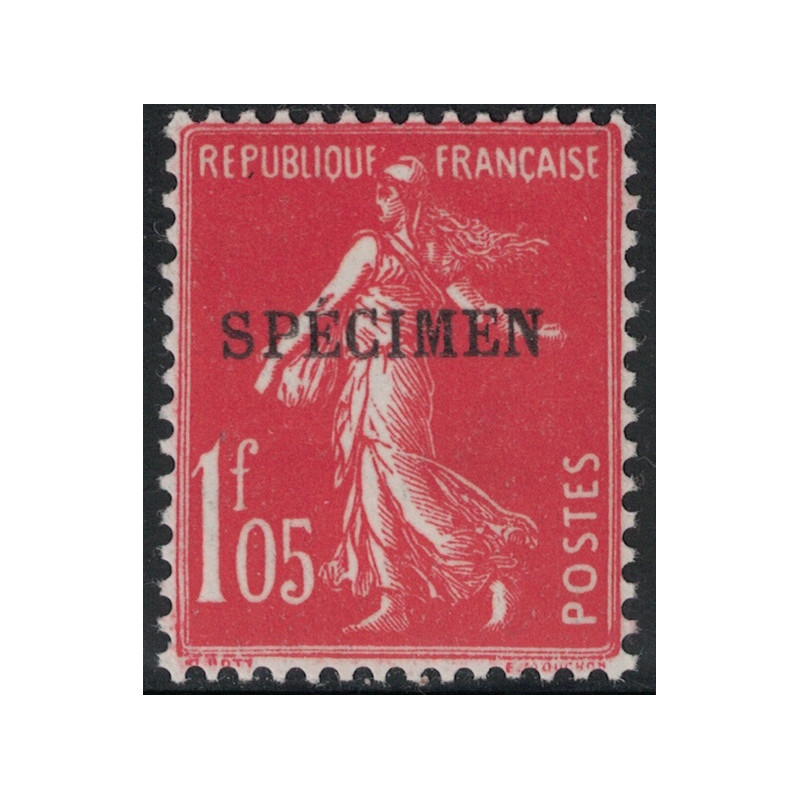 COURS D'INSTRUCTION - No195-CI 1 - SEMEUSE SURCHARGE SPECIMEN - COTE 38€.