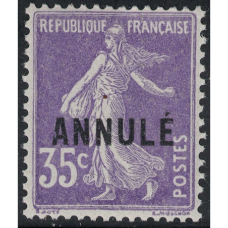 COURS D'INSTRUCTION - No142a-CI 1 - SEMEUSE SURCHARGE ANNULE - COTE 50€.