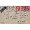TYPE PAIX & SEMEUSE - KOBE A MARSEILLE N°4 - 4-10-1937 - LETTRE BATEAU AVION POUR PARIS.